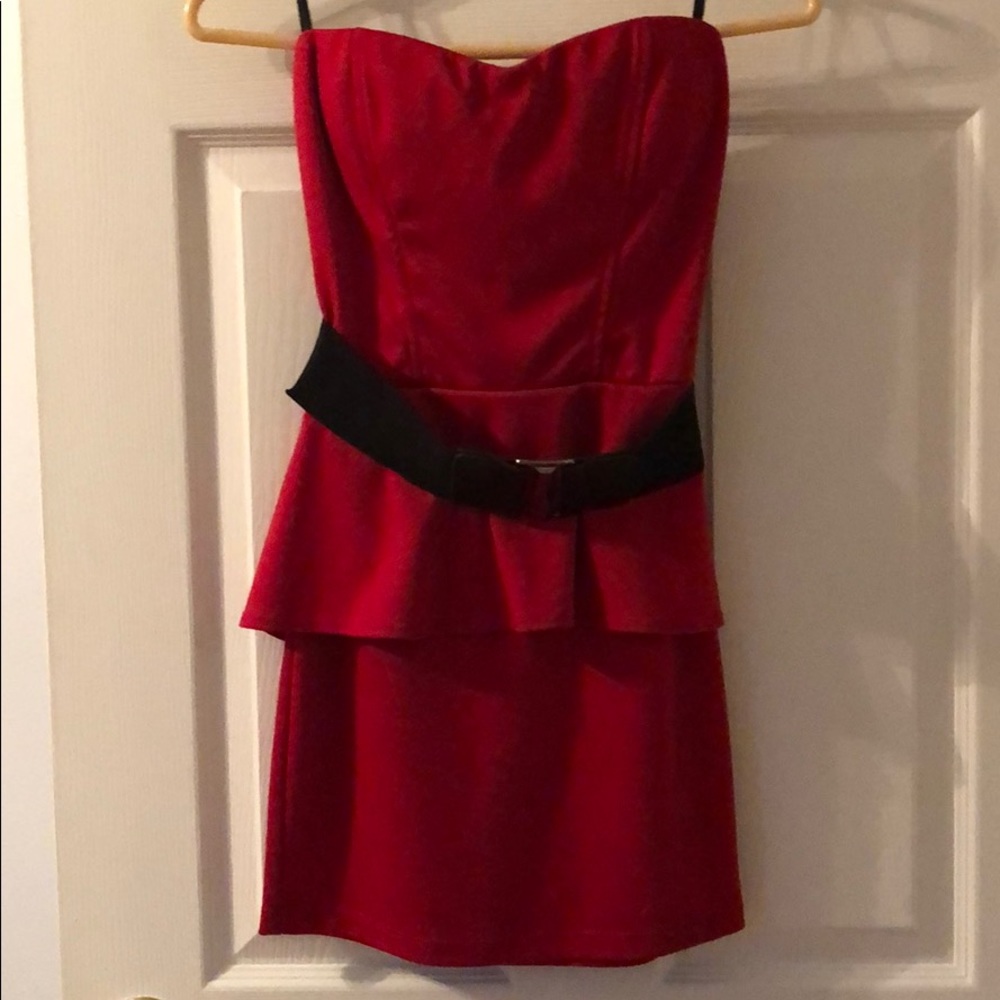 red guess dress